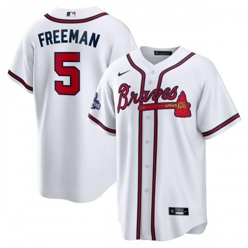 Freddie Freeman Atlanta Braves Nike 2021 World Series Champions Patch Replica Player Jersey - White