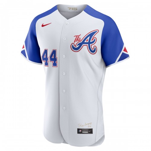 Hank Aaron Atlanta Braves Nike 2023 City Connect Authentic Player Jersey - White Hank Aaron Atlanta Braves Nike 2023 City Connect Authentic Player Jersey - White