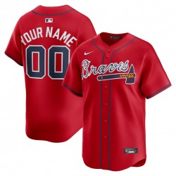 Atlanta Braves Nike Alternate Limited Custom Jersey - Red Atlanta Braves Nike Alternate Limited Custom Jersey - Red