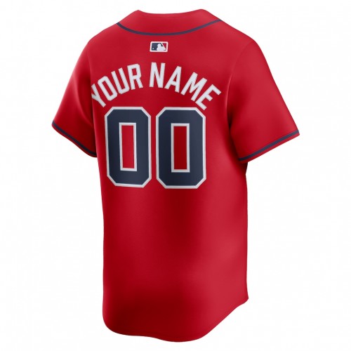 Atlanta Braves Nike Alternate Limited Custom Jersey - Red