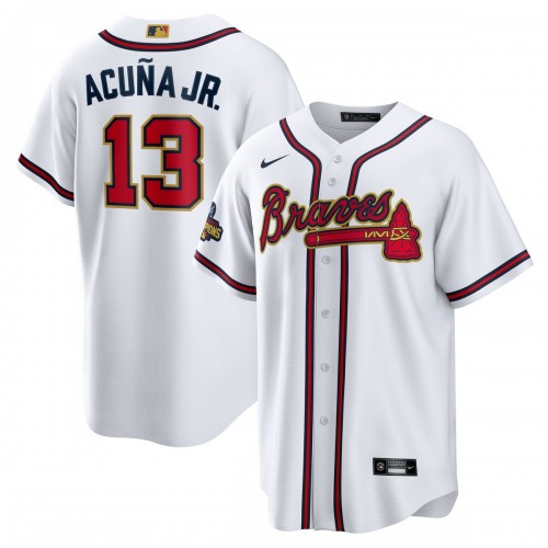 Ronald Acuna Jr. Atlanta Braves Nike 2022 Gold Program Replica Player Jersey - White