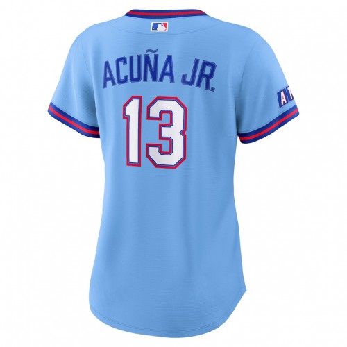 Ronald Acuña Jr. Atlanta Braves Nike Women's 2026 City Connect Stadium Jersey - Powder Blue Ronald Acuña Jr. Atlanta Braves Nike Women's 2026 City Connect Stadium Jersey - Powder Blue