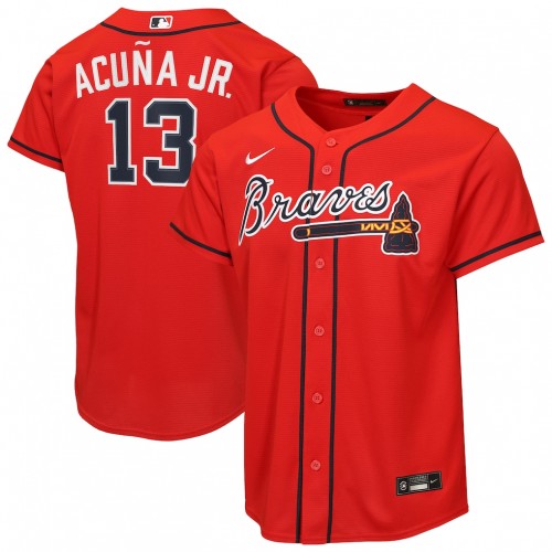 Ronald Acuña Jr. Atlanta Braves Nike Youth Alternate 2 Replica Jersey - Red Ronald Acuña Jr. Atlanta Braves Nike Youth Alternate 2 Replica Jersey - Red