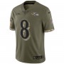 Lamar Jackson Baltimore Ravens Nike 2022 Salute To Service Limited Jersey - Olive
