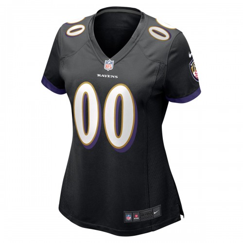 Baltimore Ravens Nike Women's Alternate Custom Game Jersey - Black