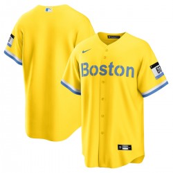 Boston Red Sox Nike 2021 City Connect Replica Jersey - Gold/Light Blue Boston Red Sox Nike 2021 City Connect Replica Jersey - Gold/Light Blue