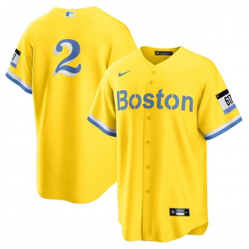 Xander Bogaerts Boston Red Sox Nike 2021 City Connect Replica Player Jersey - Gold/Light Blue