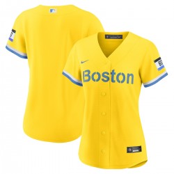 Boston Red Sox Nike Women's City Connect Replica Jersey - Gold/Light Blue Boston Red Sox Nike Women's City Connect Replica Jersey - Gold/Light Blue
