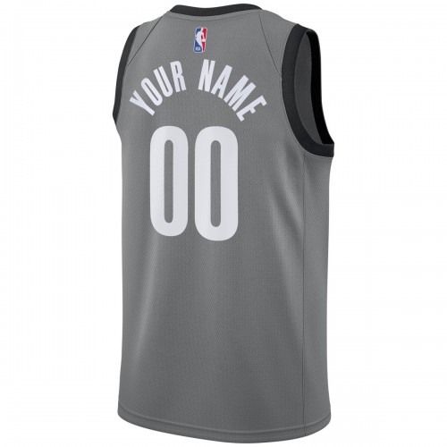 Brooklyn Nets Jordan Brand Swingman Custom Jersey - Statement Edition - Gray