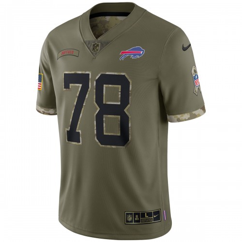 Bruce Smith Buffalo Bills 2022 Salute To Service Retired Player Limited Jersey - Olive