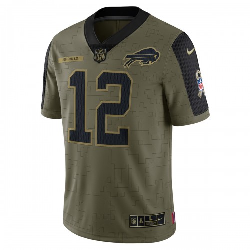 Jim Kelly Buffalo Bills Nike 2021 Salute To Service Retired Player Limited Jersey - Olive