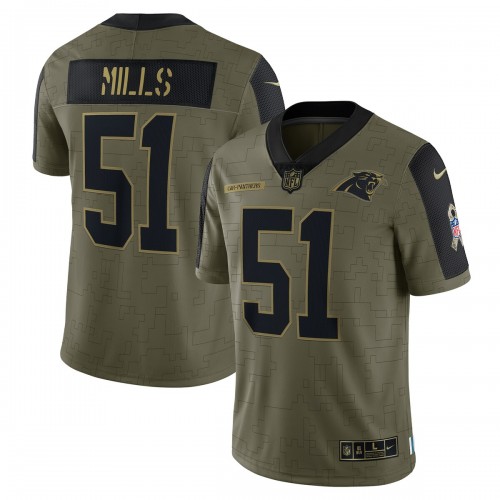 Sam Mills Carolina Panthers Nike 2021 Salute To Service Retired Player Limited Jersey - Olive