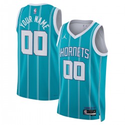 Charlotte Hornets Jordan Brand Unisex 2022/23 Swingman Custom Jersey Teal - Icon Edition