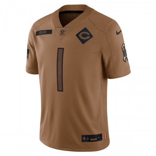 Justin Fields Chicago Bears Nike 2023 Salute To Service Limited Jersey - Brown
