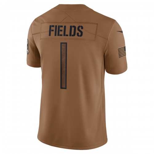 Justin Fields Chicago Bears Nike 2023 Salute To Service Limited Jersey - Brown