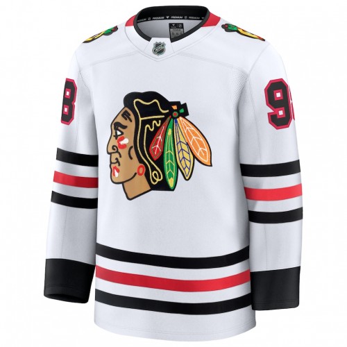 Connor Bedard Chicago Blackhawks Away Premium Jersey - White Connor Bedard Chicago Blackhawks Away Premium Jersey - White