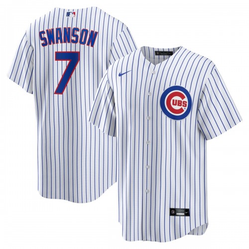 Dansby Swanson Chicago Cubs Nike Home Replica Player Jersey - White/Royal
