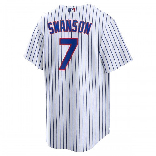 Dansby Swanson Chicago Cubs Nike Home Replica Player Jersey - White/Royal