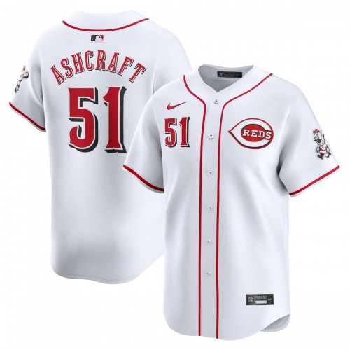 Graham Ashcraft Cincinnati Reds Nike Home Limited Player Jersey - White