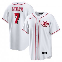 Spencer Steer Cincinnati Reds Nike Home Replica Jersey - White Spencer Steer Cincinnati Reds Nike Home Replica Jersey - White