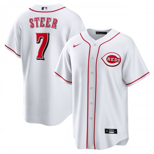 Spencer Steer Cincinnati Reds Nike Home Replica Jersey - White