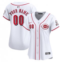 Cincinnati Reds Nike Women's Home Limited Custom Jersey - White Cincinnati Reds Nike Women's Home Limited Custom Jersey - White