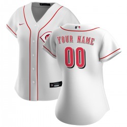 Cincinnati Reds Nike Women's Home Replica Custom Jersey - White Cincinnati Reds Nike Women's Home Replica Custom Jersey - White