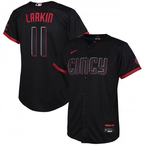 Barry Larkin Cincinnati Reds Nike Youth 2023 City Connect Replica Player Jersey - Black