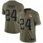 Nick Chubb Cleveland Browns Nike 2022 Salute To Service Limited Jersey - Olive
