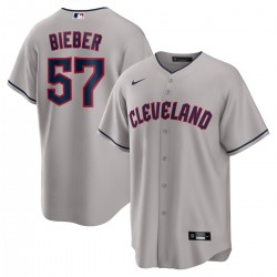 Shane Bieber Cleveland Guardians Nike Road Replica Player Jersey - Gray