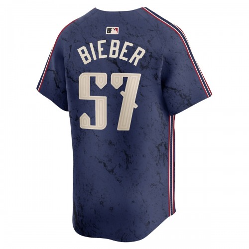 Shane Bieber Cleveland Guardians Nike 2024 City Connect Limited Jersey - Navy