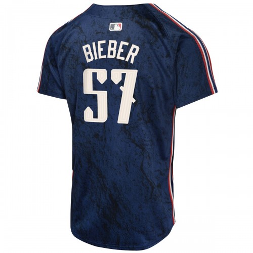 Shane Bieber Cleveland Guardians Nike Youth 2024 City Connect Limited Jersey - Navy