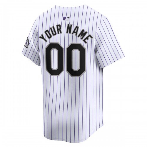 Colorado Rockies Nike Home Limited Custom Jersey - White