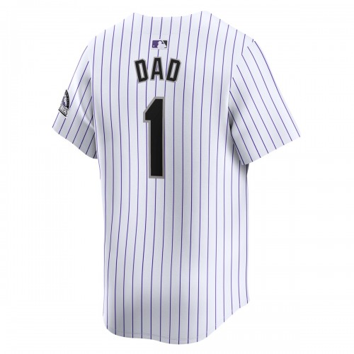 Colorado Rockies Nike #1 Dad Home Limited Jersey - White