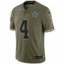 Dak Prescott Dallas Cowboys Nike 2022 Salute To Service Limited Jersey - Olive