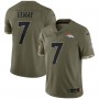 John Elway Denver Broncos 2022 Salute To Service Retired Player Limited Jersey - Olive