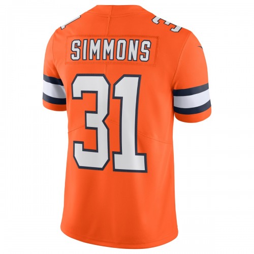 Justin Simmons Denver Broncos Nike Alternate Vapor Limited Jersey - Orange