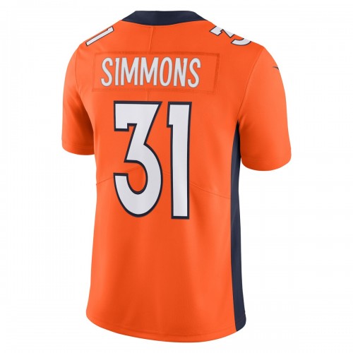 Justin Simmons Denver Broncos Nike Vapor Limited Jersey - Orange