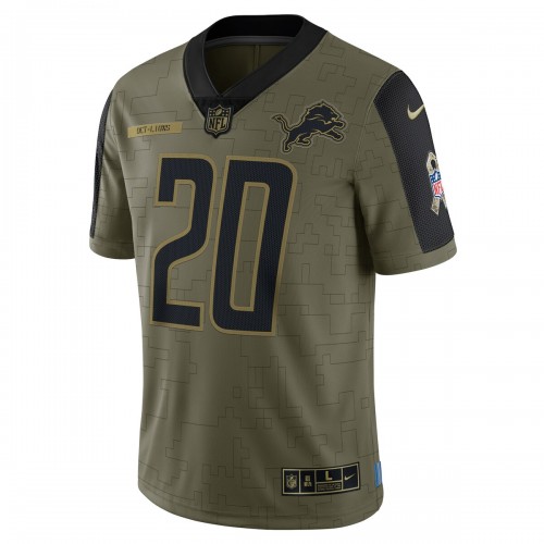 Barry Sanders Detroit Lions Nike 2021 Salute To Service Retired Player Limited Jersey - Olive