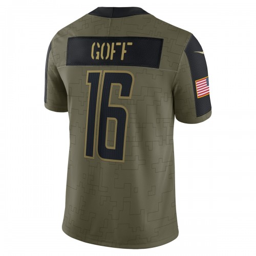 Jared Goff Detroit Lions Nike 2021 Salute To Service Limited Player Jersey - Olive