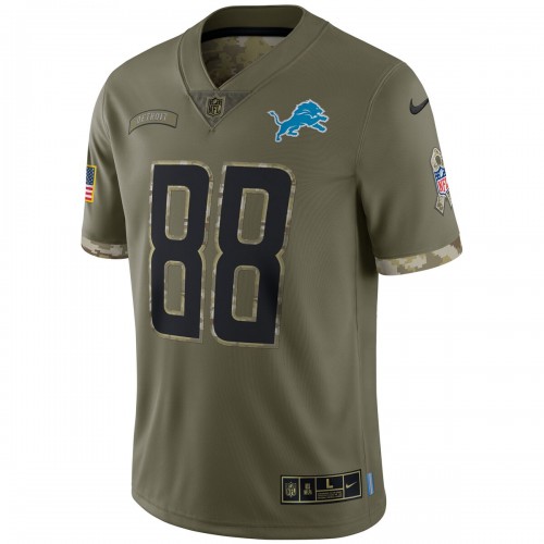 T.J. Hockenson Detroit Lions Nike 2022 Salute To Service Limited Jersey - Olive