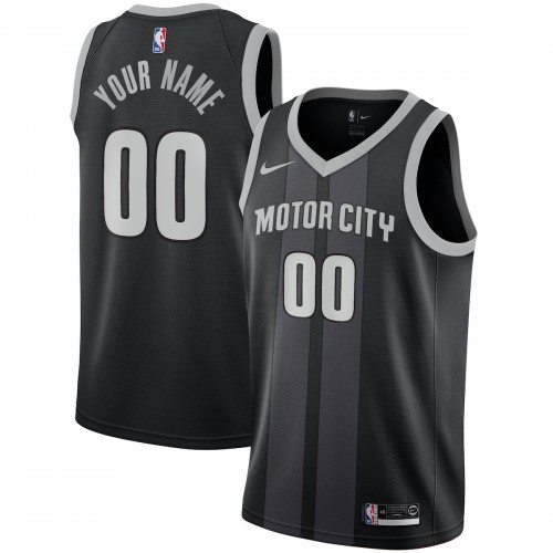Detroit Pistons Nike 2018/19 Swingman Custom Jersey - City Edition - Black