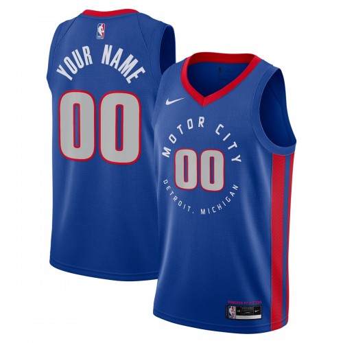 Detroit Pistons Nike 2020/21 Swingman Custom Jersey Blue - City Edition