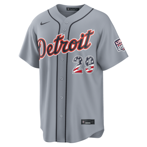 Tarik Skubal Detroit Tigers Nike USA 250 Fourth of July Road Stadium Jersey - Gray Tarik Skubal Detroit Tigers Nike USA 250 Fourth of July Road Stadium Jersey - Gray