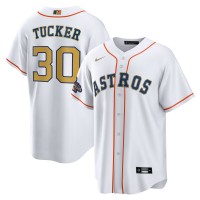 Kyle Tucker Houston Astros Nike 2023 Gold Collection Replica Player Jersey  - White/Gold