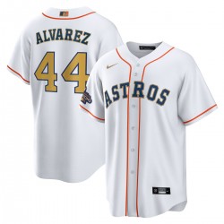 Yordan Alvarez Houston Astros Nike 2023 Gold Collection Replica Player Jersey - White/Gold Yordan Alvarez Houston Astros Nike 2023 Gold Collection Replica Player Jersey - White/Gold