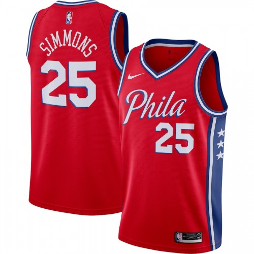 Men's Philadelphia 76ers Ben Simmons #25 Red Swingman Jersey - Statement Edition