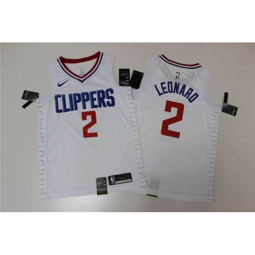 Men's LA Clippers Kawhi Leonard #2 White 19-20 Swingman Jersey - Association Edition