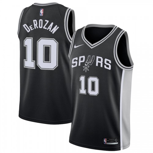 Men's San Antonio Spurs DeMar DeRozan #10 Nike Black Swingman Jersey - Icon Edition