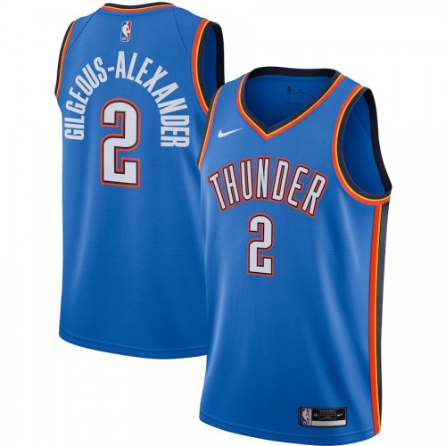 Men's Oklahoma City Thunder Gilgeous-Alexander #2 Nike Blue 20/21 Swingman Jersey- Icon Edition